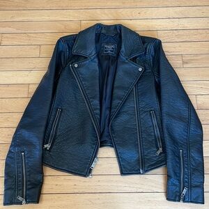 Faux black leather jacket